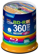 Verbatim BD-R DL 50GB 100 Pack Printable Blu-ray Discs 6X VBR260RP100SV1 picture