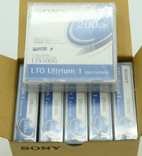 Lot of (6) Sony LTX100G LTO Ultrium-1 Data Cartridges 200GB/100GB New in Box picture
