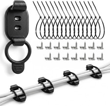 Adjustable Cable Management Clips 15 Pack Black Reusable Self-Adhesive Organizer picture