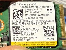 Micron 2450 256GB M.2 2230 PCIe Gen4 x4 NVMe SSD MTFDKBK256TFK OEM 100% Health picture