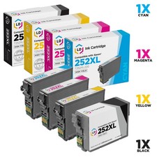 LD 4Pk Reman Cartridges for Epson Ink 252 XL 252XL  Black Cyan Magenta Yellow picture