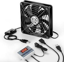 USB Fan 120Mm with Digital Temperature Controller, 5V USB Powered PC picture