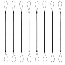 8 PCS Elastic Lanyard Tether Retractable Spring Coil Strap Pens 20cm, Black  picture