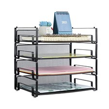 Stackable Letter Paper Tray, Desk File Organizer Paper Sorter for Pack of 4 picture