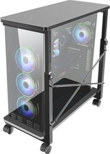 PC Cart w/ Storage Shelf Premium Adjustable Mobile CPU Holder Locking Wheels US picture