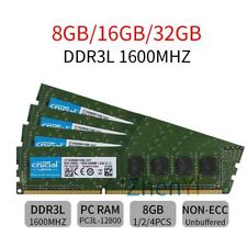 32GB 16GB 8GB DDR3L 1600MHz PC3L-12800 1.35V DIMM Desktop Memory For Crucial LOT picture