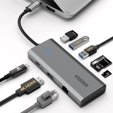 5 / 8 in-1 USB C Hub Laptop Docking Station Type C Multiport Adapter for HP PC picture