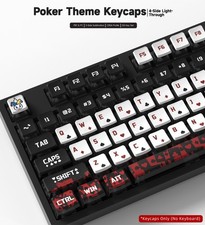 Poker Theme Keycaps 132 Keys PBT PC Dye Sub Keycap Set Cherry Profile Mechanical picture
