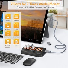IDsonix USB C Hub 4/7 Ports USB 3.2 Gen 2 Type A ports SD/TF card slot 5gbps PC picture