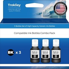 Professional Quality Black Ink Refill Bottles for Multiple ET Models - 3 Bottles picture