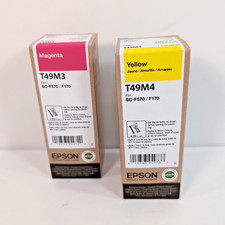 T49M4 T49M3 New Genuine Epson Yellow Magenta Ink Bottles SC-F570 / F170 Exp 2023 picture