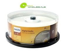 50 PHILIPS Music Digital Audio CD-R 40X  Logo 700MB  Media Disc Cake Box 2x25pk picture