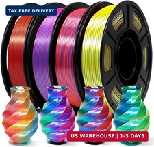 YOUSU 3D Printer Filament Tri Color Silk PLA Filament 1.75mm 250g*4 Pack picture