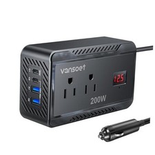 200W Car Power Inverter DC 12V to 110V Converter with 30W & 15W PD - Black picture