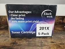 Etech Work Laser Printer Toner Cartridge 5 Pk Exp 3/20 Cf 400x,401x,402x,403x picture