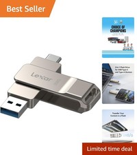 Fast 100MB/s USB-C Flash Drive with Dual Connectors - Elegant Champagne Silver picture