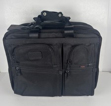 TUMI 26103DH Alpha Rolling Briefcase Laptop Bag Carry On Black Ballistic Nylon picture