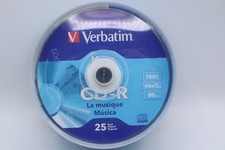25-Pack Verbatim Music CD-R 700 MB 40X 80 Min Blank Recordable Audio Discs NEW picture