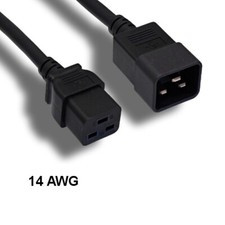 [Lot10] 10Ft Black Heavy Duty Power Cord IEC60320 C19 to C20 14AWG 15A/250V PDU  picture
