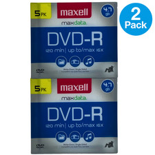 Maxell maxdata DVD-R 4.7GB 120 min 16x Speed ​​Single-Sided Blank Discs 5 PK picture