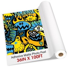 36 inch x 100 ft Matte Photo Peel sticker paper roll Adhesive Vinyl stick decalg picture