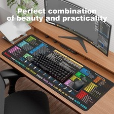 Excel Shortcut Keys Mouse Pad Large Desk Mat 31.5x11.8 Word Cheat Sheet Extended picture