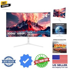 24 Inch Curved Monitor, FHD1920×1080P 100HZ 120% sRGB Computer Monitors, Narr... picture