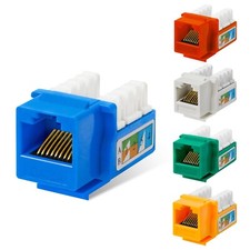 Lot of Cat6A RJ45 Keystone Jacks 90 Network Connectors - 110 Punch Down 8P8C picture