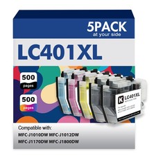 5pk LC401 XL LC401XL Ink Cartridges for Brother MFC-J1010DW MFC-J1170DW J1012DW picture