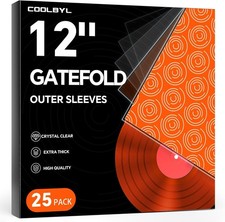 25ct Gatefold Vinyl Outer Sleeves - 12 Inch Record Standard, Transparency  picture