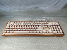 Azio Retro Classic Mechanical Keyboard Wired Retro Typewriter Design Brown Swit picture