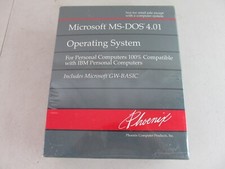 Microsoft MS-DOS 4.01 Software w/ GW-BASIC Phoenix New Sealed Vintage PC picture