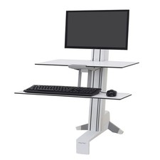 Ergotron – WorkFit-S LD Single Monitor Standing Desk , Sit- – 6 to 16 lbs, White picture