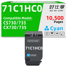 71C1HC0 Cyan Toner Cartridge Compatible for Lexmark CS730 CS735 CX730 CX735 picture
