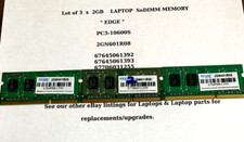 LOT OF 3 X 2GB = 6GB   Laptop RAM  