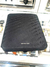 Michael Kors Small Nylon Travel Tech Folio Tablet Case Logo Black Zip Sleeve picture