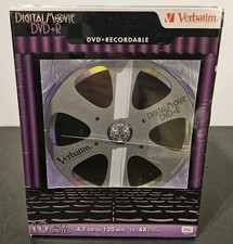 Verbatim Digital Movie DVD Blank Discs 10 pack sealed  NEW 4.7GB.recordable 120 picture