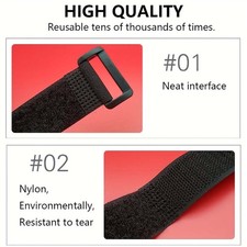 Reusable Durable Sturdy Lightweight Compact 50Pcs Nylon Hook-And-Loop Cable Ties picture
