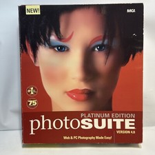 NEW SEALED BIG BOX Vintage MGI PhotoSuite Software 4.0 Windows 95/98/me/NT/2000 picture