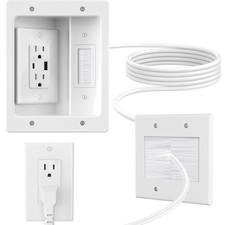 Versatile In-Wall Cable Management Solution with USB Ports & 9ft Cord picture