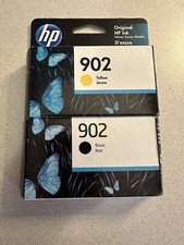 Genuine HP 902 Black(T6L98AN) & Yellow(T6L94AN) Ink Cartridges NIB Lot of 2 picture