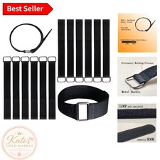 Durable 12-Inch Hook and Loop Straps with Metal Buckles - 12 Pack of Versatility picture