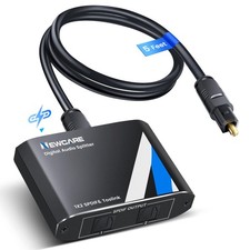 Digital Optical Splitter 1 in 2 Out,SPDIF Toslink Optical Audio Cable Splitte... picture