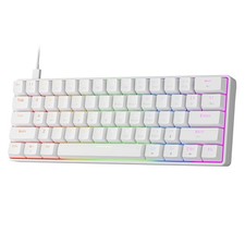 GM611 61Key White 60% Compact Wired LED Backlit Red Switch Keyboard picture