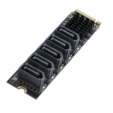 Cablecc NGFF NVME M-Key PCI Express to SATA 3.0 6Gbps 5 Ports Adapter Converter picture