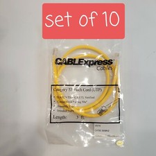 SET OF 10 CABELEXPRESS CAT 5e Patch CORD UTP YELLOW 3 FT CAT5e 350Mhz RoHS  picture