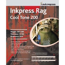 Inkpress Rag Cool Tone 200 Double-Sided Matte Inkjet Paper,11x14