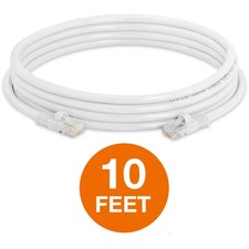2 PCS White Cat5e Patch Cable Cat5 Ethernet Cord RJ45 Connectors LAN UTP Wire picture