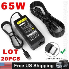 LOT 20Pcs 65W USB C Laptop Charger Adapter for Lenovo Dell Acer ASUS MacBook Pro picture
