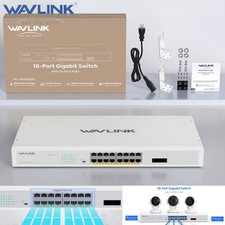 Wavlink 18 Full Gigabit Ports Switch with 16 PoE+ 2* 1000Mbps SFP Uplink 250W picture